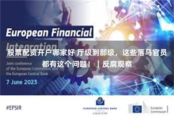 股票配资开户哪家好 厅级到部级，这些落马官员都有这个问题！｜反腐观察