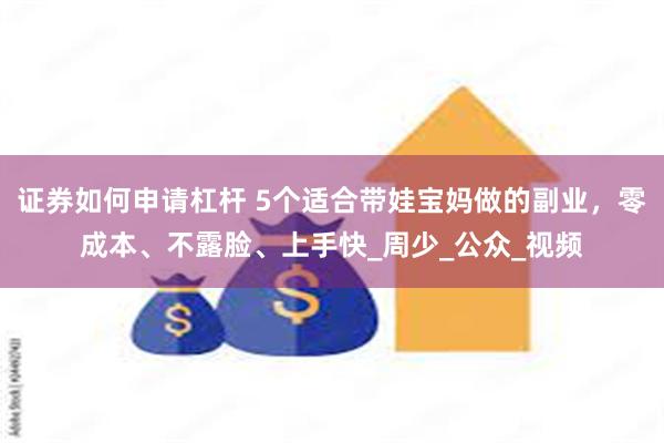 证券如何申请杠杆 5个适合带娃宝妈做的副业，零成本、不露脸、上手快_周少_公众_视频