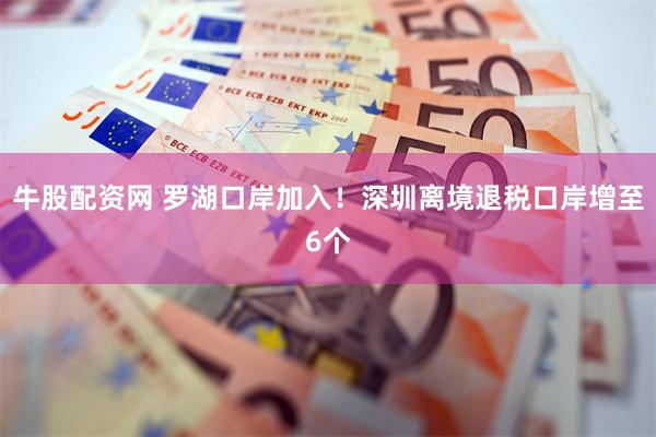 牛股配资网 罗湖口岸加入！深圳离境退税口岸增至6个